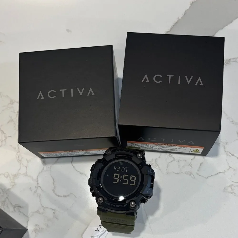 Activa Black Rugged Smartwatch with Digital Display